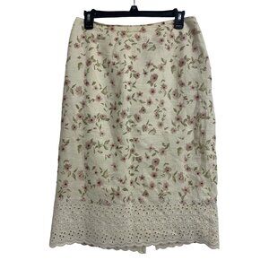 Silk‎ Club Collection Lenin Floral Cottagecore Beaded Skirt Size 12